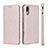 Leather Case Stands Flip Cover T07 Holder for Huawei P20 Rose Gold