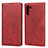 Leather Case Stands Flip Cover T07 Holder for Samsung Galaxy Note 10 5G Red