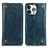 Leather Case Stands Flip Cover T08 Holder for Apple iPhone 13 Pro Blue