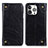 Leather Case Stands Flip Cover T08 Holder for Apple iPhone 15 Pro Max Black