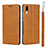 Leather Case Stands Flip Cover T08 Holder for Huawei P20 Orange