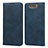 Leather Case Stands Flip Cover T08 Holder for Samsung Galaxy A80 Blue