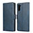 Leather Case Stands Flip Cover T08 Holder for Samsung Galaxy Note 10 5G Blue