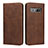 Leather Case Stands Flip Cover T08 Holder for Samsung Galaxy S10 Plus Brown