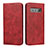 Leather Case Stands Flip Cover T08 Holder for Samsung Galaxy S10 Plus Red