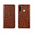 Leather Case Stands Flip Cover T08 Holder for Xiaomi Redmi Note 8 (2021) Orange