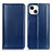 Leather Case Stands Flip Cover T09 Holder for Apple iPhone 14 Plus Blue