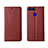 Leather Case Stands Flip Cover T09 Holder for Huawei Honor V20 Brown