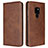 Leather Case Stands Flip Cover T09 Holder for Huawei Mate 20 X 5G Brown