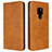Leather Case Stands Flip Cover T09 Holder for Huawei Mate 20 X 5G Orange