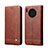 Leather Case Stands Flip Cover T09 Holder for Huawei Mate 30E Pro 5G Brown