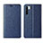 Leather Case Stands Flip Cover T09 Holder for Oppo A91 Blue