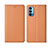 Leather Case Stands Flip Cover T09 Holder for Oppo Reno4 5G Orange