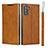 Leather Case Stands Flip Cover T09 Holder for Samsung Galaxy Note 10 5G Orange