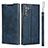 Leather Case Stands Flip Cover T09 Holder for Samsung Galaxy Note 10 Blue