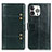 Leather Case Stands Flip Cover T10 Holder for Apple iPhone 14 Pro Green