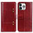 Leather Case Stands Flip Cover T10 Holder for Apple iPhone 14 Pro Max Red