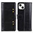 Leather Case Stands Flip Cover T10 Holder for Apple iPhone 15 Plus Black