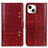 Leather Case Stands Flip Cover T10 Holder for Apple iPhone 15 Plus Red