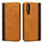 Leather Case Stands Flip Cover T10 Holder for Huawei P30 Orange