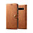 Leather Case Stands Flip Cover T10 Holder for Samsung Galaxy S10 5G Orange