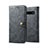 Leather Case Stands Flip Cover T10 Holder for Samsung Galaxy S10 Dark Gray