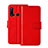 Leather Case Stands Flip Cover T11 Holder for Huawei P20 Lite (2019) Red