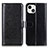 Leather Case Stands Flip Cover T12 Holder for Apple iPhone 14 Plus Black