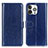 Leather Case Stands Flip Cover T12 Holder for Apple iPhone 14 Pro Blue