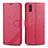 Leather Case Stands Flip Cover T12 Holder for Xiaomi Redmi 9i Red