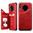 Leather Case Stands Flip Cover T14 Holder for Huawei Mate 30 5G Red