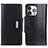 Leather Case Stands Flip Cover T15 Holder for Apple iPhone 14 Pro Black