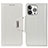 Leather Case Stands Flip Cover T15 Holder for Apple iPhone 15 Pro Max White