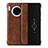 Leather Case Stands Flip Cover T16 Holder for Huawei Mate 30 5G Brown