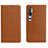 Leather Case Stands Flip Cover T16 Holder for Xiaomi Mi Note 10 Pro Orange