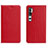 Leather Case Stands Flip Cover T16 Holder for Xiaomi Mi Note 10 Pro Red