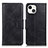 Leather Case Stands Flip Cover T17 Holder for Apple iPhone 13 Black