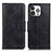 Leather Case Stands Flip Cover T17 Holder for Apple iPhone 14 Pro Black