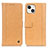 Leather Case Stands Flip Cover T18 Holder for Apple iPhone 13 Mini Yellow