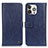 Leather Case Stands Flip Cover T18 Holder for Apple iPhone 14 Pro Blue