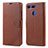 Leather Case Stands Flip Cover T18 Holder for Huawei Honor V20 Brown
