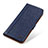 Leather Case Stands Flip Cover T19 Holder for Apple iPhone 15 Pro Max Blue