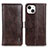 Leather Case Stands Flip Cover T20 Holder for Apple iPhone 13 Brown