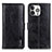 Leather Case Stands Flip Cover T20 Holder for Apple iPhone 15 Pro Max Black