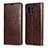 Leather Case Stands Flip Cover T21 Holder for Xiaomi Mi 11 5G Brown