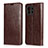 Leather Case Stands Flip Cover T21 Holder for Xiaomi Mi 11 Lite 5G NE Brown