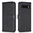 Leather Case Stands Flip Flowers Cover Holder BF1 for Google Pixel 7 5G Black