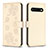 Leather Case Stands Flip Flowers Cover Holder BF1 for Google Pixel 7 5G Gold