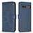 Leather Case Stands Flip Flowers Cover Holder BF1 for Google Pixel 7a 5G Blue