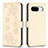 Leather Case Stands Flip Flowers Cover Holder BF1 for Google Pixel 8 5G Gold